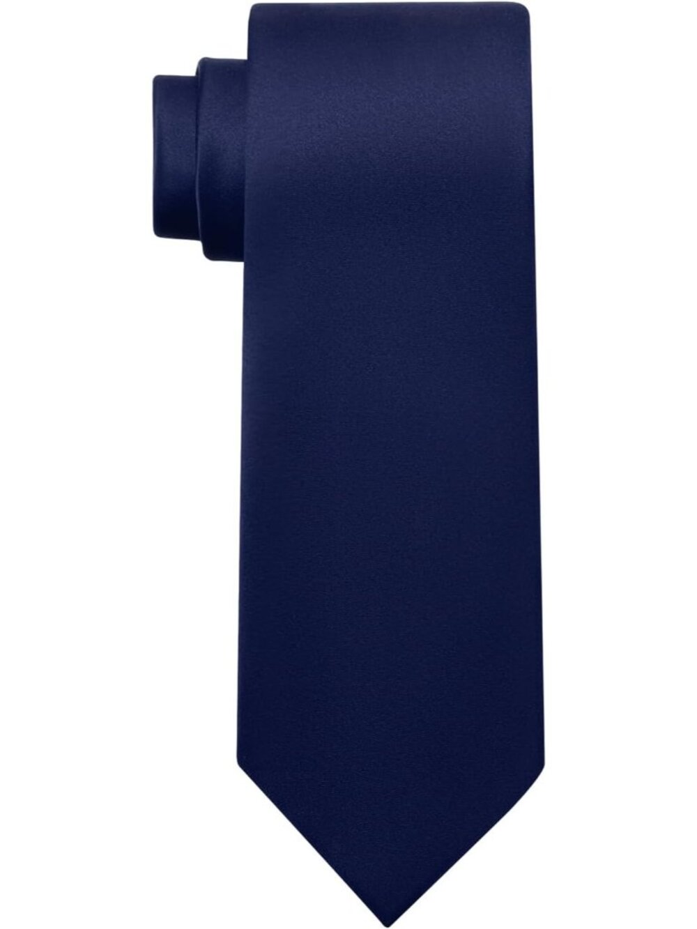 Mens Navy Blue Solid Microfiber Plain Formal Silk Necktie For Business Dress Tie